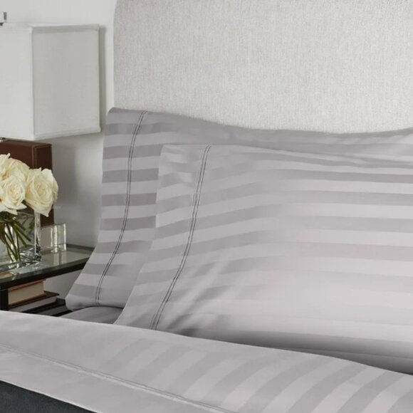 MEMBER'S MARK Hotel Premier 700 ct 100% Egyptian Cotton Gray 2 PILLOWCASES - Picture 1 of 2